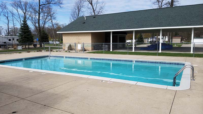 Swimming pool at Pere Marquette Oaks Resort in Baldwin, Michigan