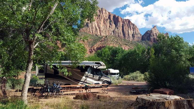 RV Campground in Zion National Park Utah