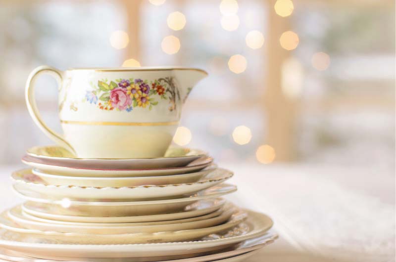 China Dishes Stacked