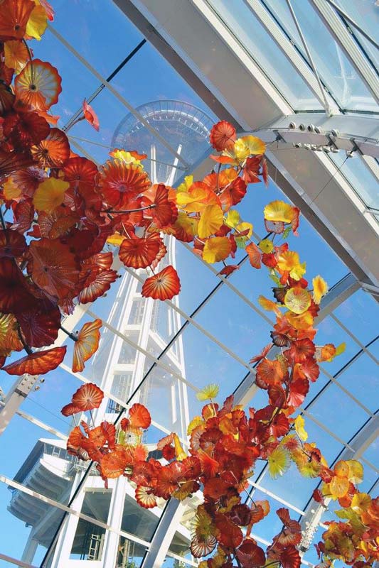 space needle through chihuly window