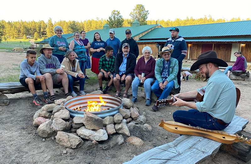 campfires are a daily staple at m lazy c ranch