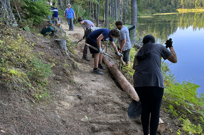 trail maintenance volunteers at Idaho state parks