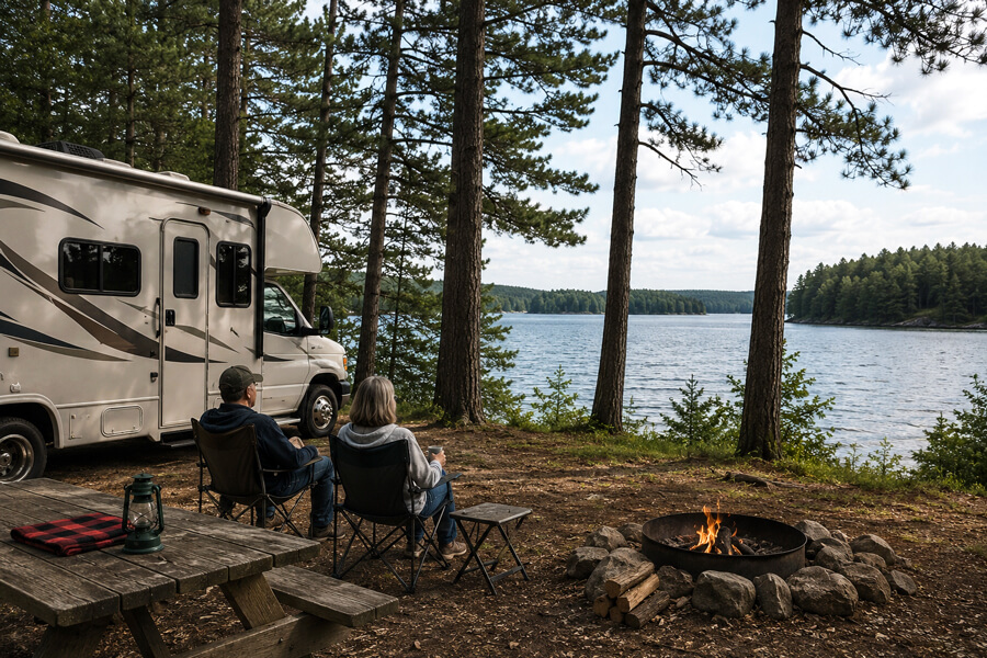 rv camping at wisconsin lake