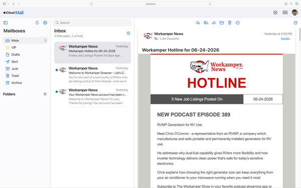 free jobs workamper hotline email