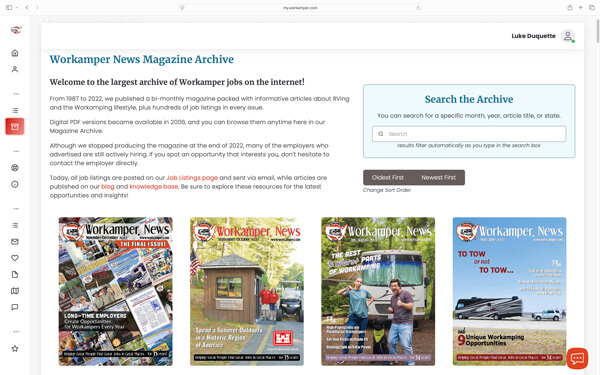 Workamper News Magazine Archive