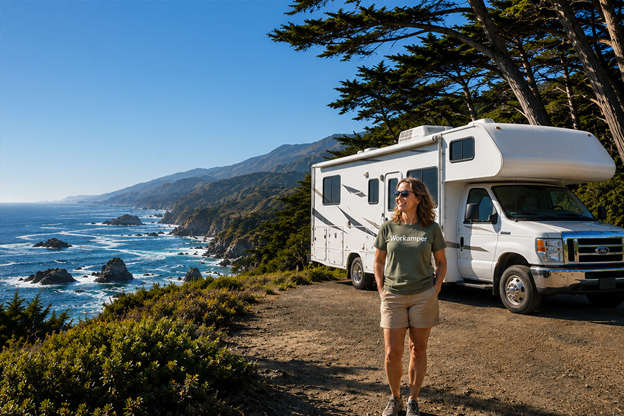 workamper woman in california