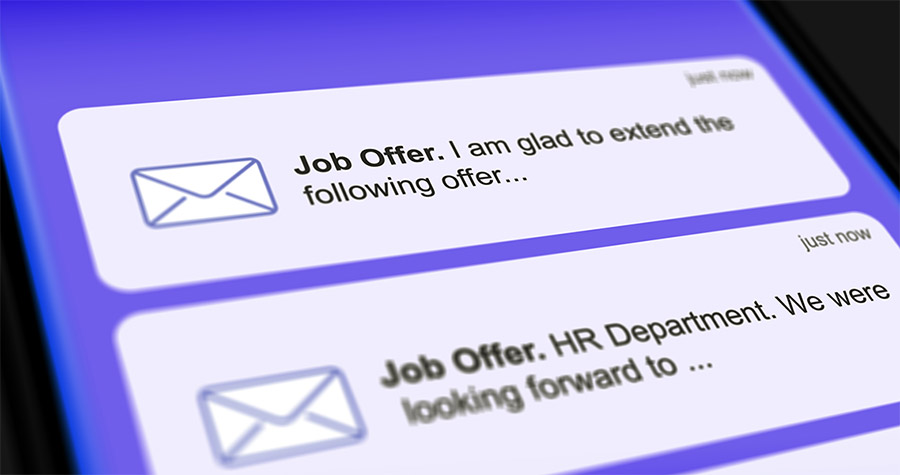 multiple job offer notifications