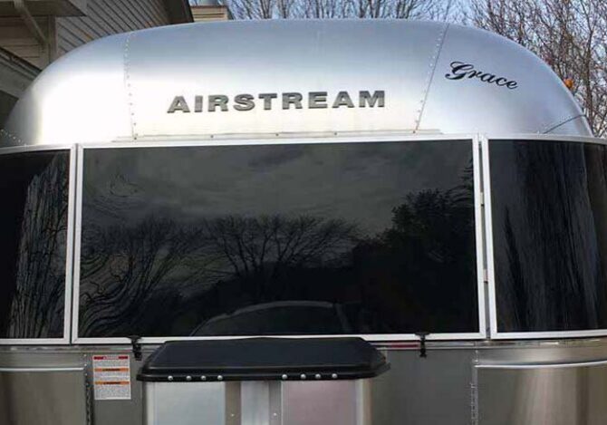 Airstream Camper photo provided by Workampers at the Finland Minnesota Historic Society, Finland, MN.