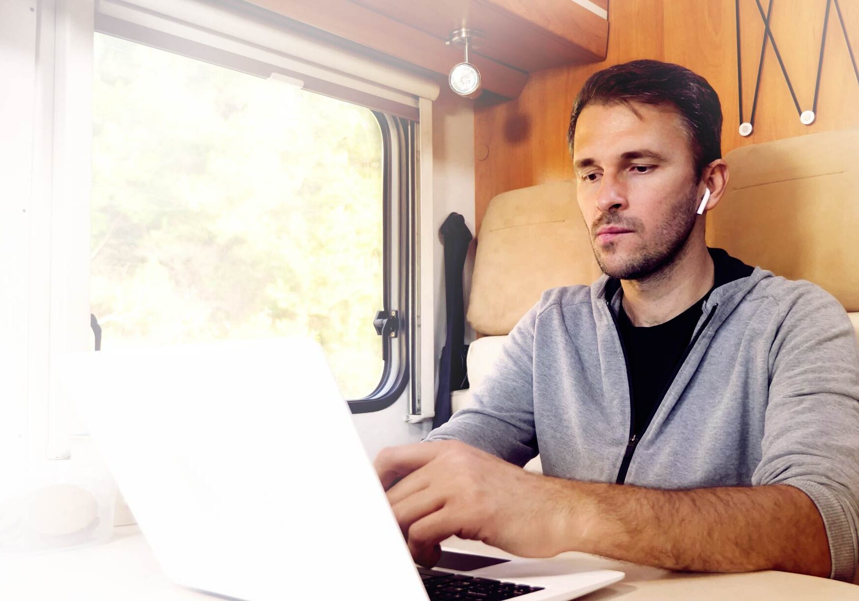 Man Working on Laptop