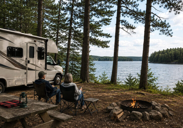 rv camping at wisconsin lake