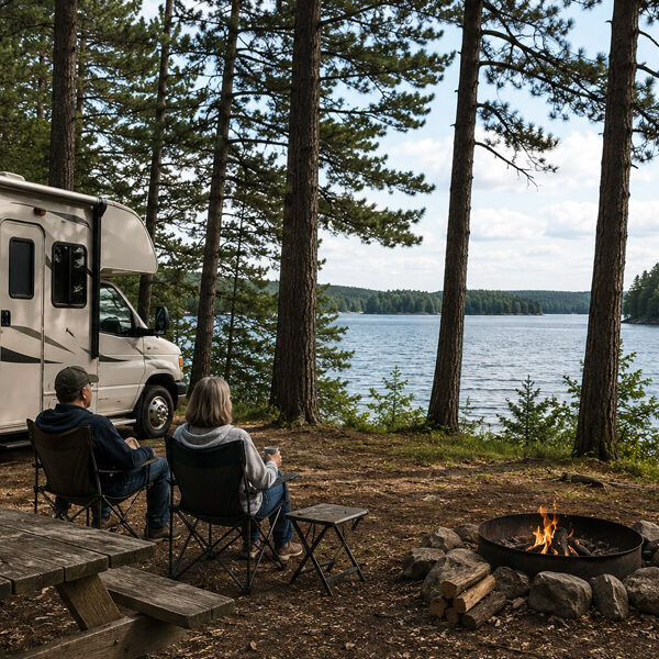 rv camping at wisconsin lake