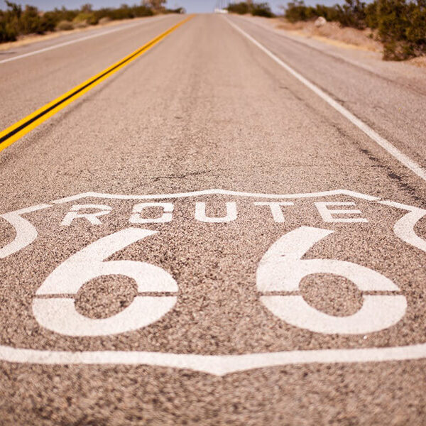 route 66 painted on road