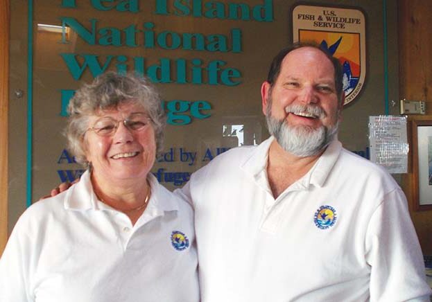 Dale and Sue Vice are Workampers staffing the visitor center and bookstore at Pea Island Wildlife Refuge.