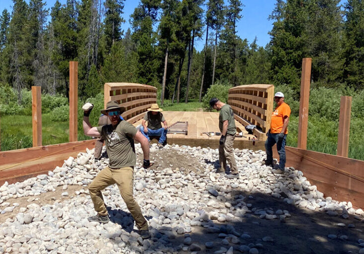 Workamper volunteers bridge building at harriman state park