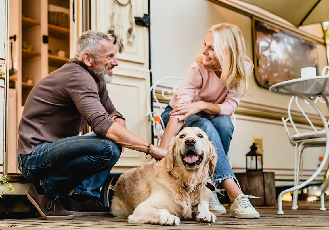 RV Couple With Dog